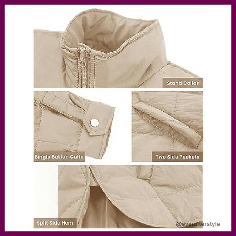 Lightweight Oversized Puffer Jacket Packable Fold… - image 5